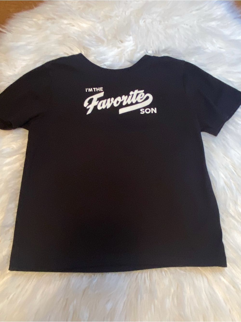 wonder nation Black Graphic Tee with White 'Favorite Son' Text
